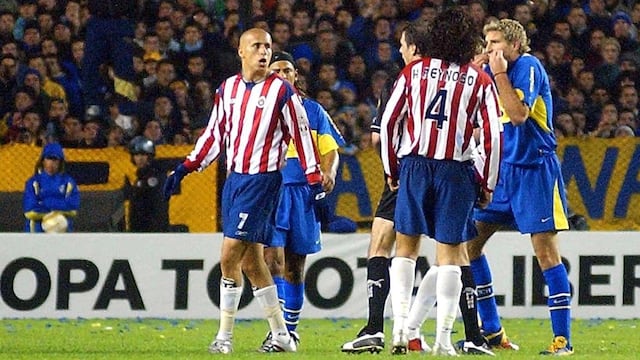 ‘Bofo’ Bautista en juego ante Boca Juniors en 2005.