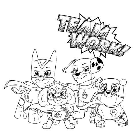 Dibujos de Paw Patrol regreso a clases para colorear