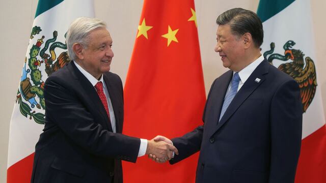 Andrés Manuel López Obrador, Presidente de México, durante su participación en la reunión bilateral con su homólogo de la República Popular China, Xi Jinping