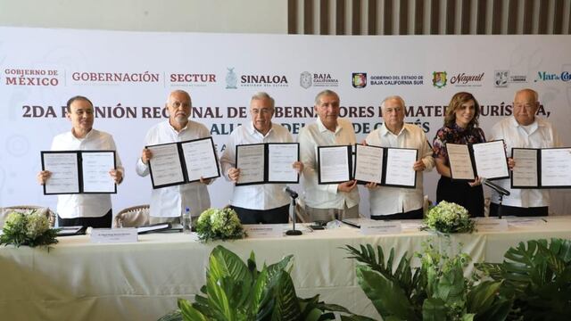 Alfonso Durazo en compañía de gobernadores que forman la Alianza Mar de Cortés.