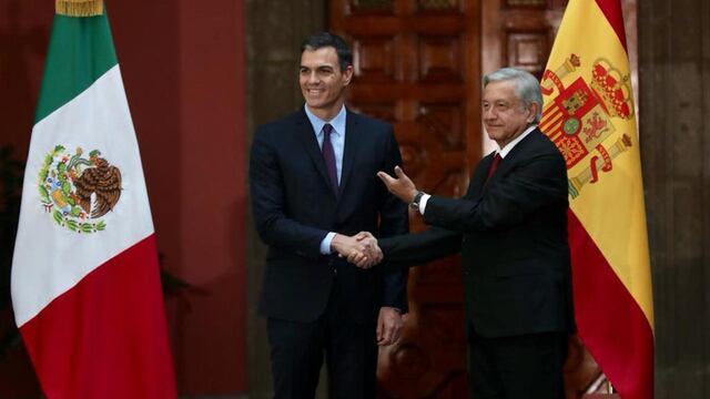 Pedro Sánchez y Andrés Manuel López Obrador. Reunión en Palacio Nacional.