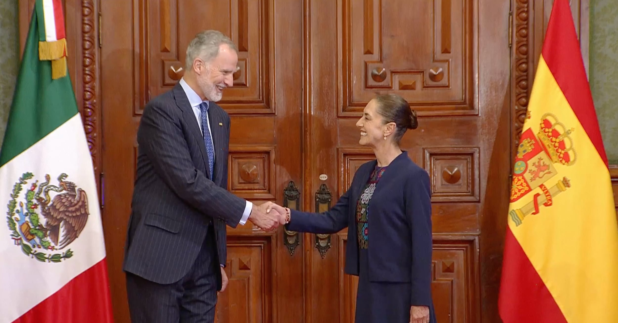 Claudia Sheinbaum recibe al rey Felipe VI en Palacio Nacional