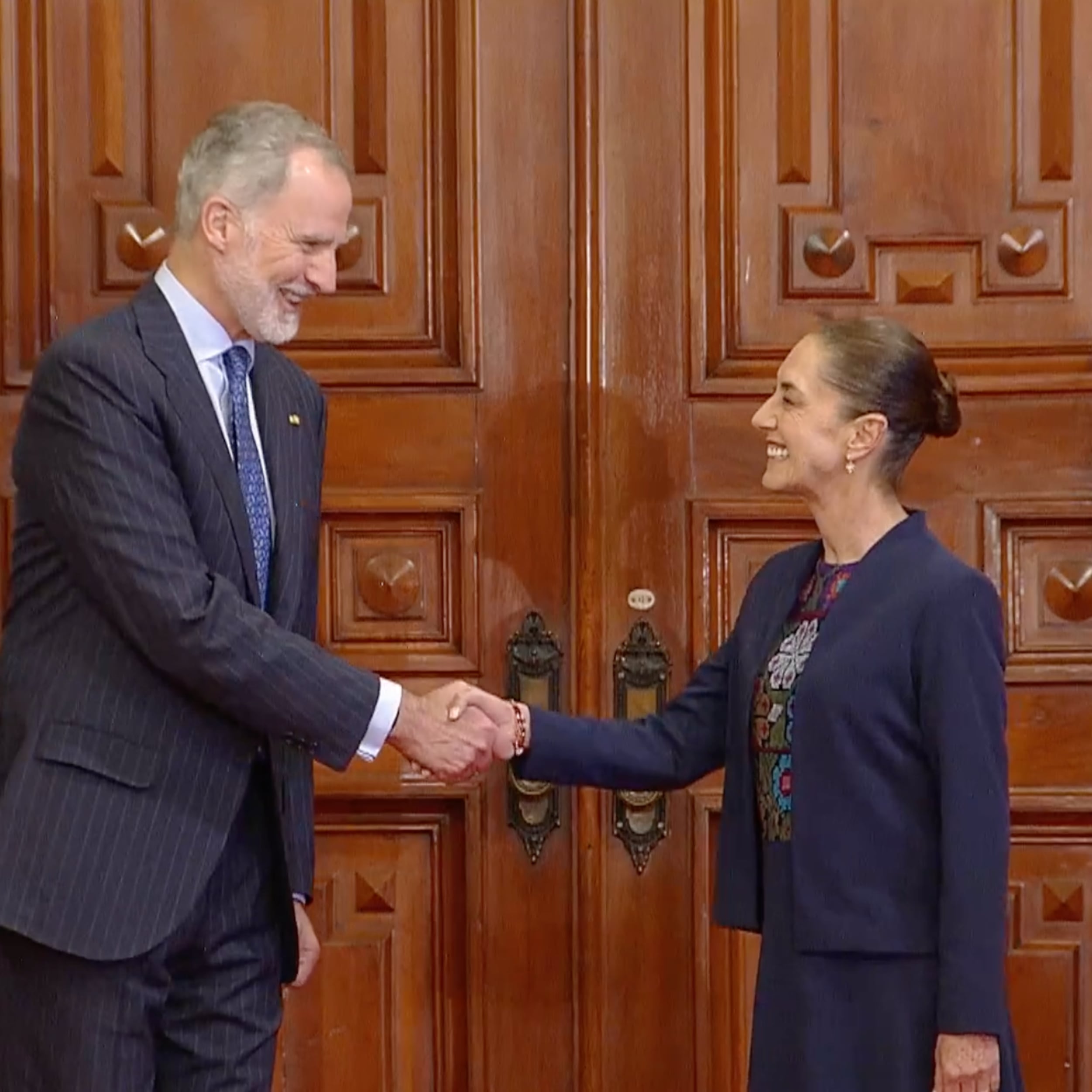 Claudia Sheinbaum recibe al rey Felipe VI en Palacio Nacional