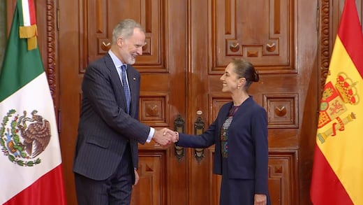 Claudia Sheinbaum recibe al rey Felipe VI en Palacio Nacional