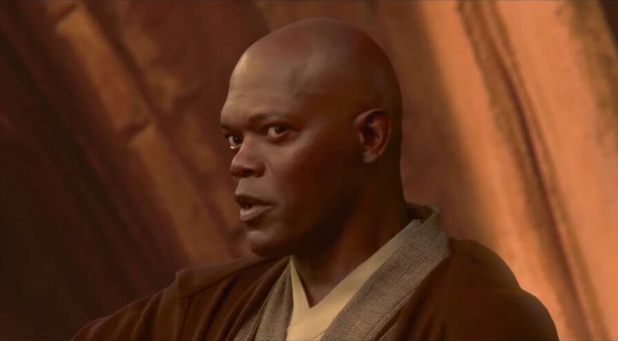 Samuel L. Jackson como Mace Windu en trilogía de Star Wars