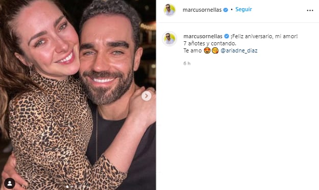 Ariadne Díaz y Marcus Ornellas de aniversario.