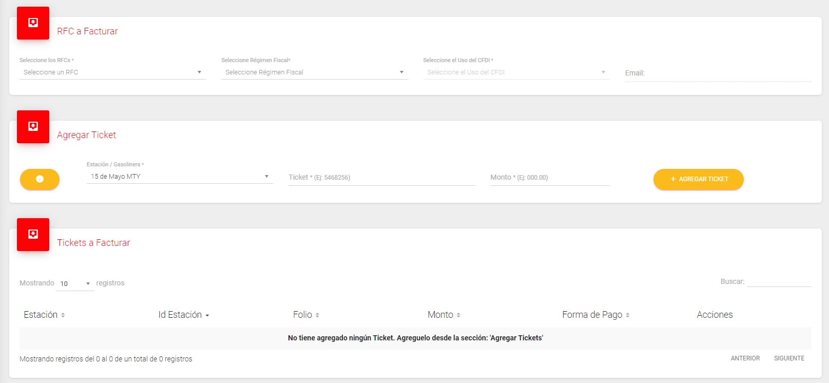 Oxxo Gas: Formulario de registro para facturación