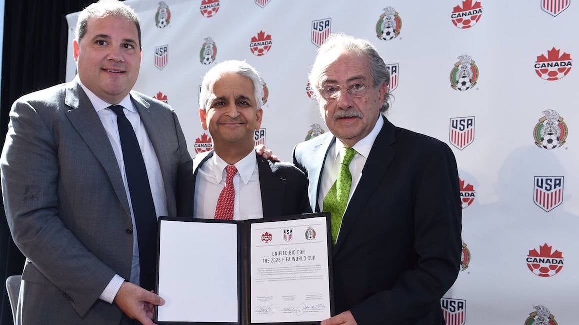 México, EU y Canadá presentaron su candidatura para albergar el Mundial 2026