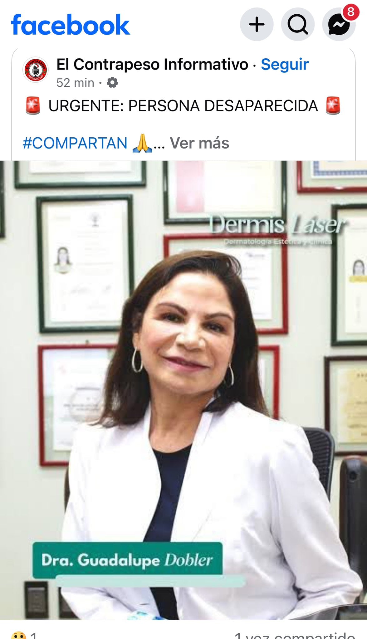 Doctora Guadalupe Dobler desaparece en Mazatlán, Sinaloa