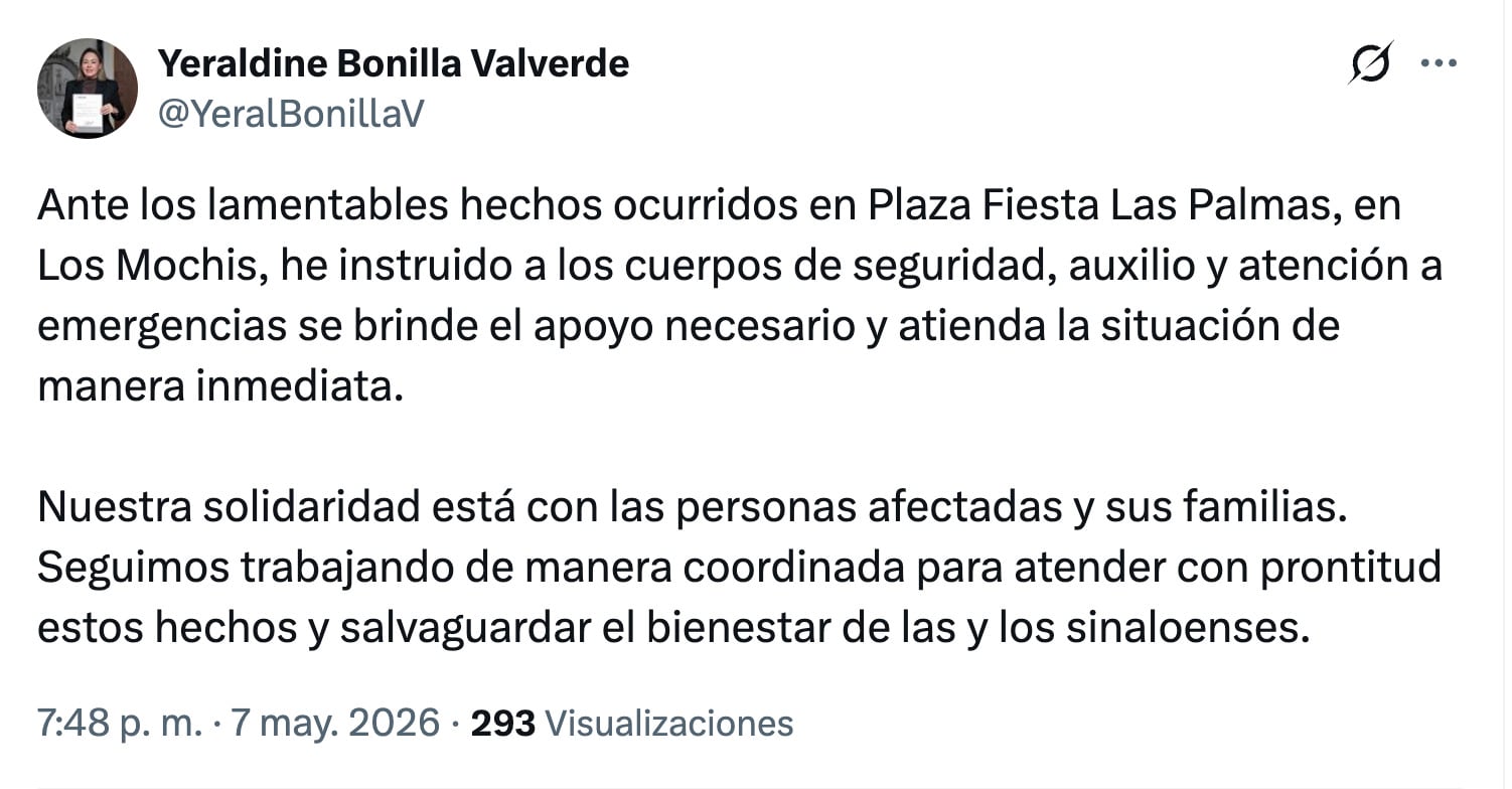 Yeraldine Bonilla se solidariza con víctimas del incendio en Plaza Fiesta Las Palmas