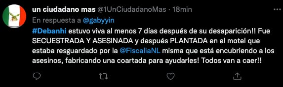 Usuarios dicen que Fiscalía de Nuevo León está coludida en el caso de Debanhi