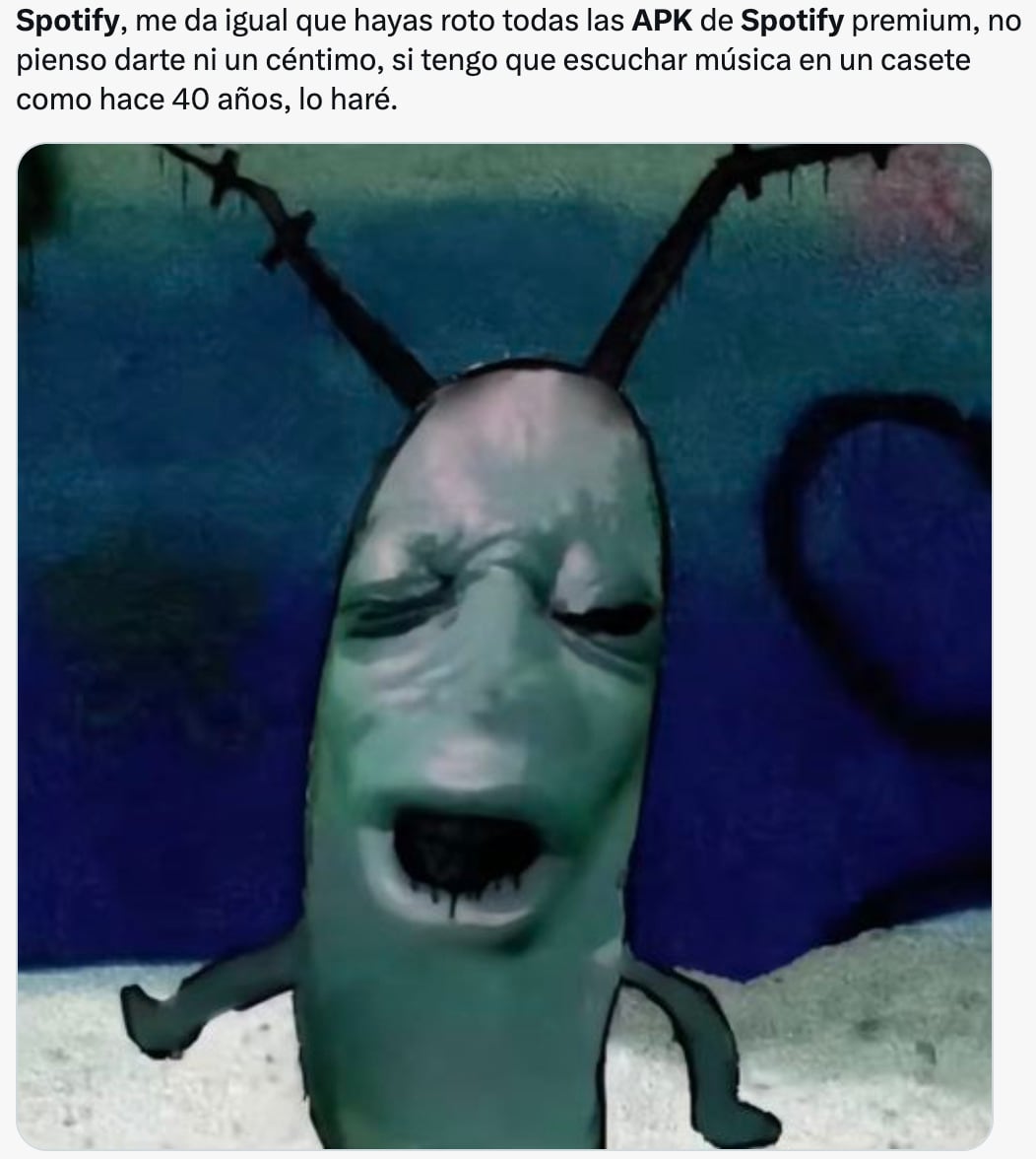 Usarios reaccionan a la caída de Spotify Premium APK con memes
