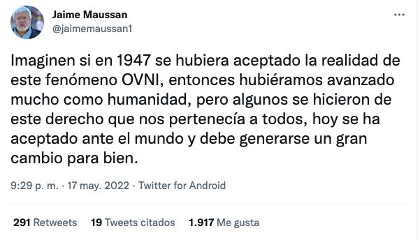 Jaime Maussan opina sobre la audiencia OVNI