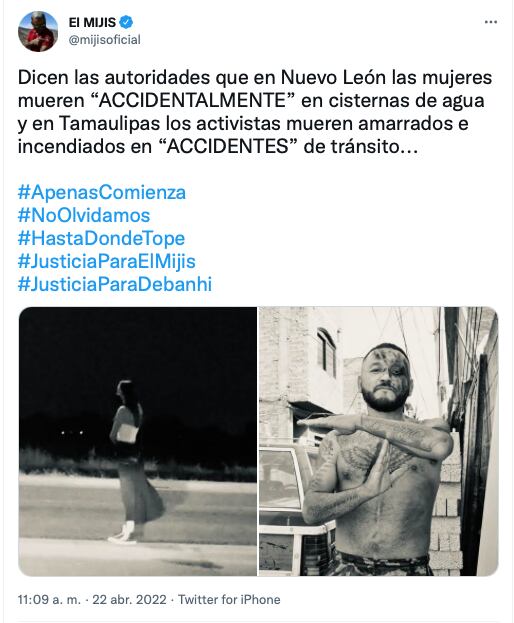 Cuenta oficial de Twitter de El Mijis denuncia que el ex diputado murió quemado y amarrado/captura de pantalla