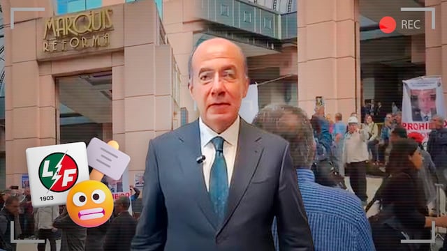 Extrabajadores de Luz y Fuerza protestan contra Felipe Calderón frente al Hotel Marquis