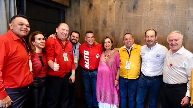 Xóchitl Gálvez, Ángel de la Independencia, líderes del PAN, PRI y PRD