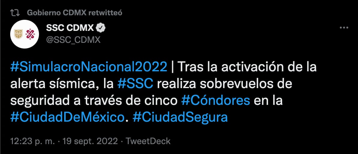 Simulacro Nacional 2022, realizan sobrevuelos en CDMX