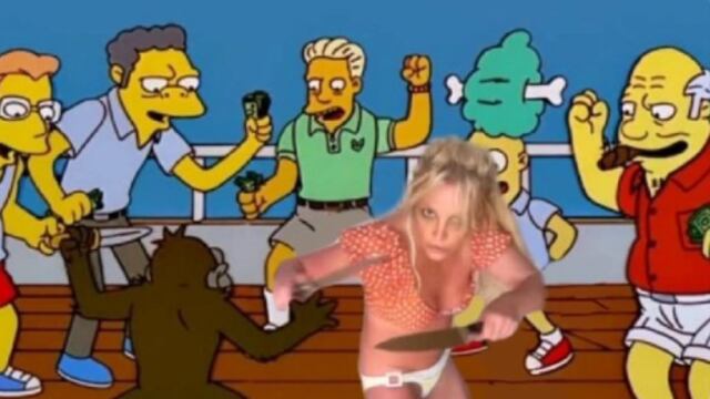 Meme de Britney Spears bailando con cuchillos