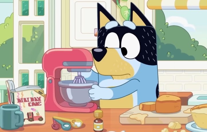 Bluey ayuda a su papá Bandit a cocinar un pastel, capítulo completo en español y YouTube