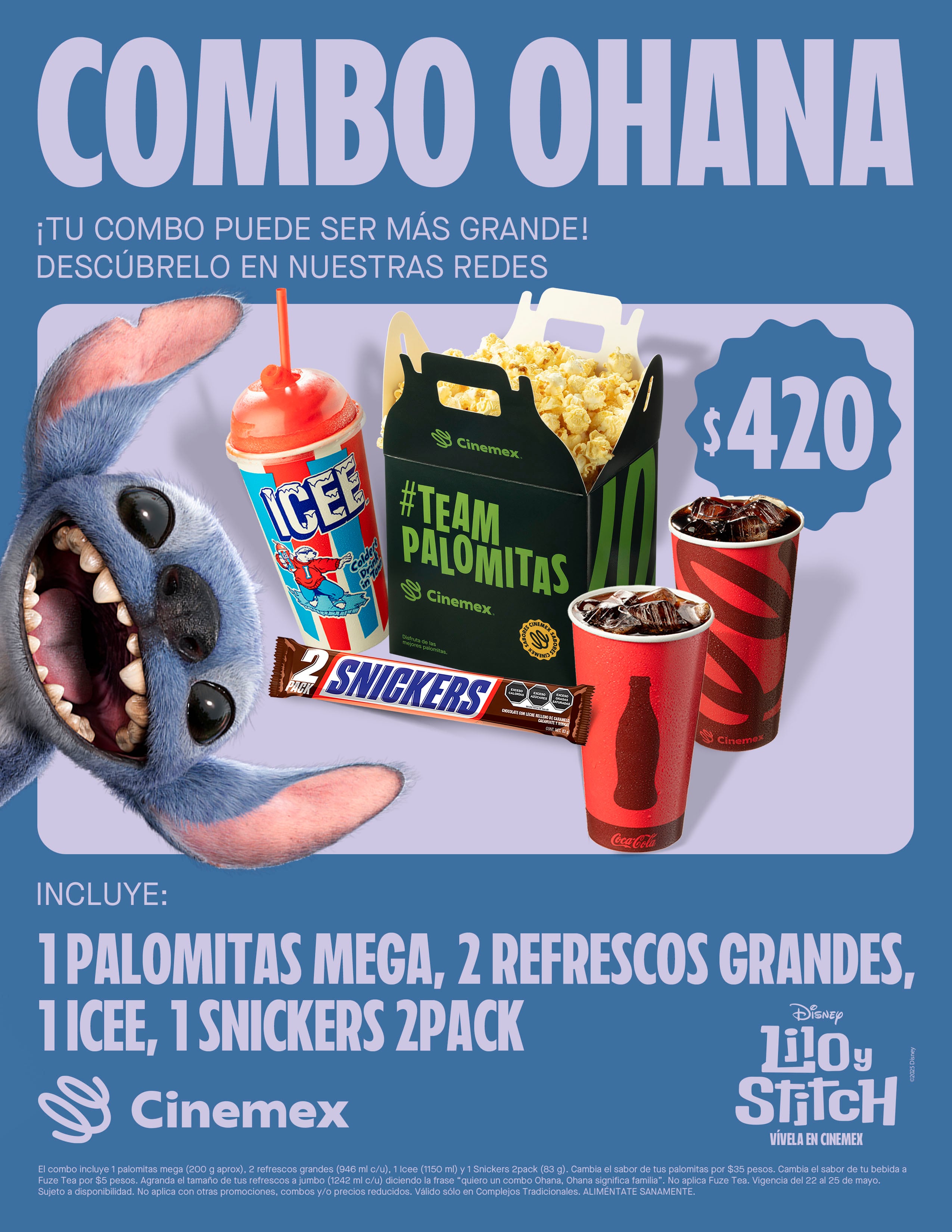 Combo Ohana en Cinemex