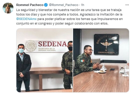 Tuit de Rommel Pacheco