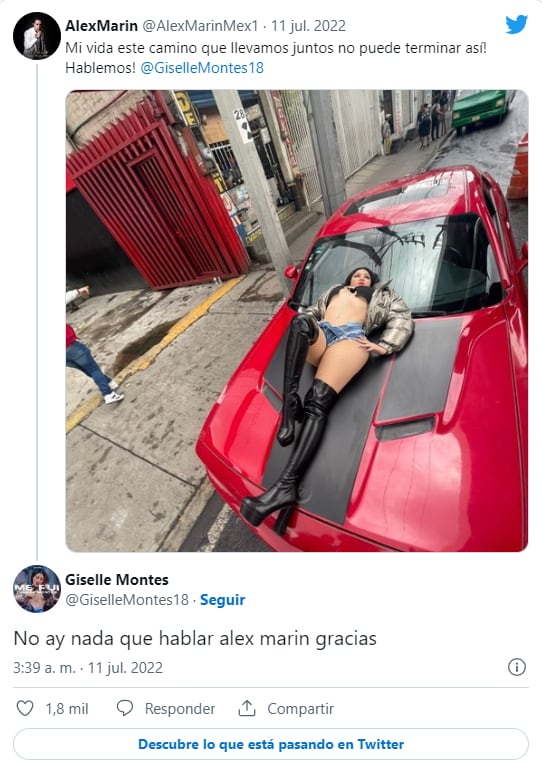 Alex Marín pide perdón a su esposa Giselle Montes