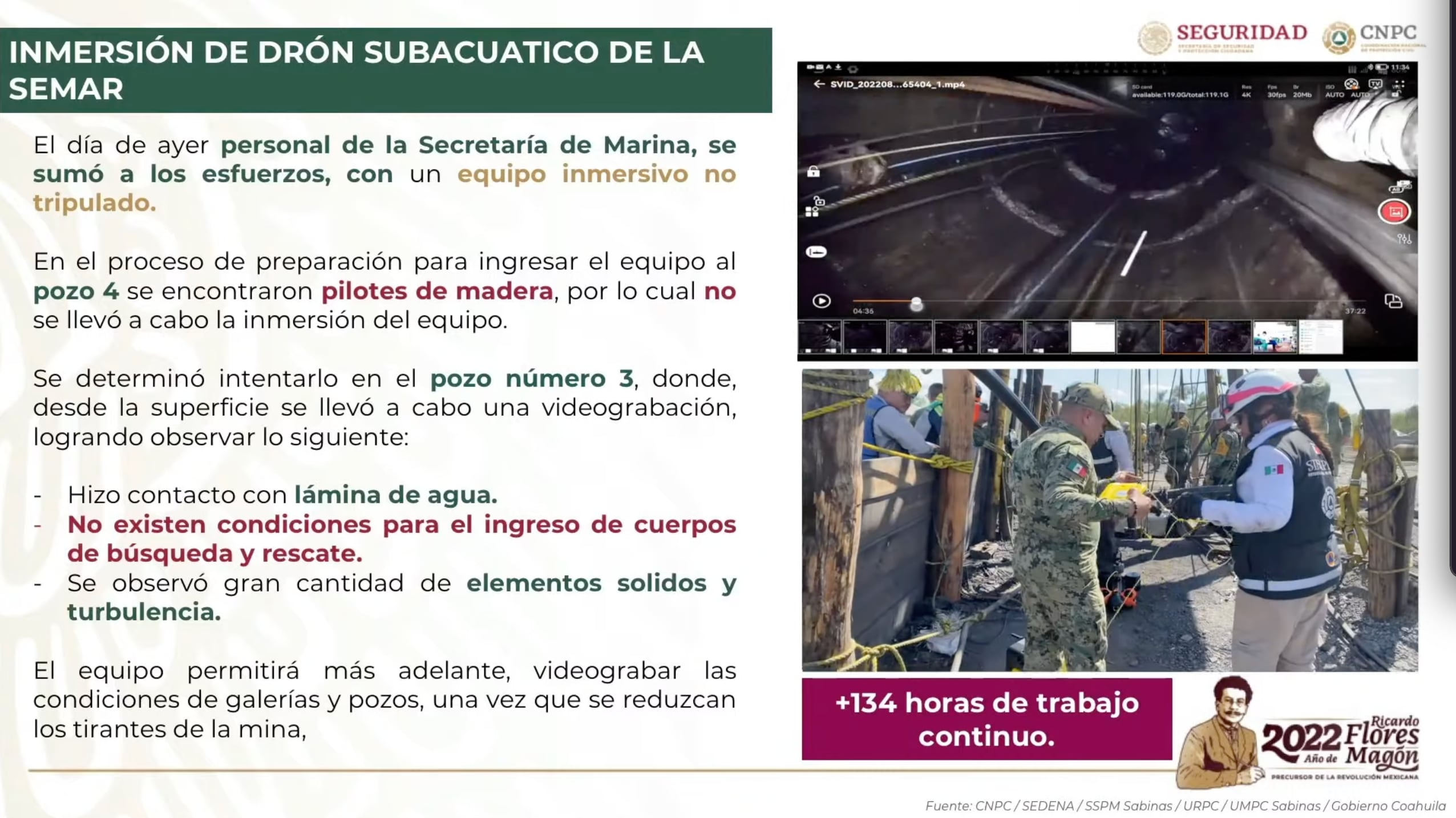 Mineros atrapados Sabinas, Coahuila, día 7: Dron confirma que no hay condiciones para el ingreso de rescatistas a la mina