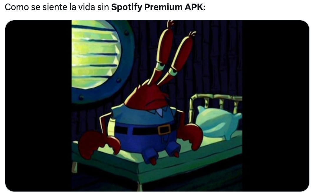 Memes de la caída de Spotify Premium APK