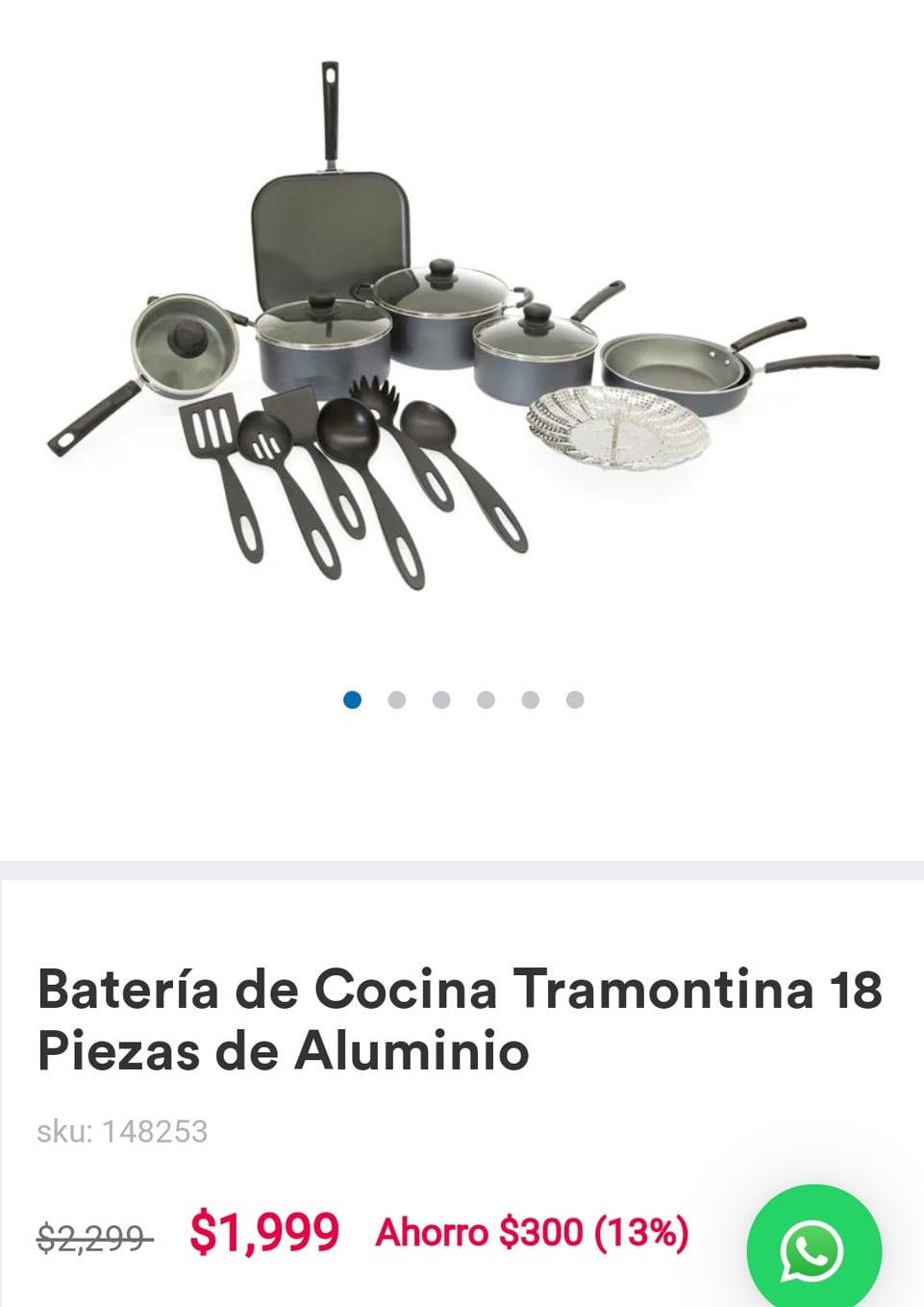 Precio de la batería de cocina durante el Buen Fin