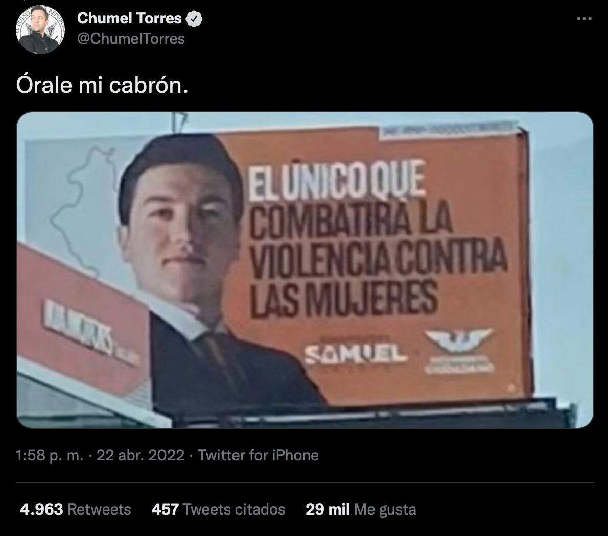 Chumel Torres dice "órale mi cabrón" a Samuel García