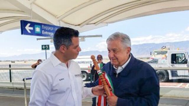 El gobernador Alejandro Murat y el presidente AMLO.