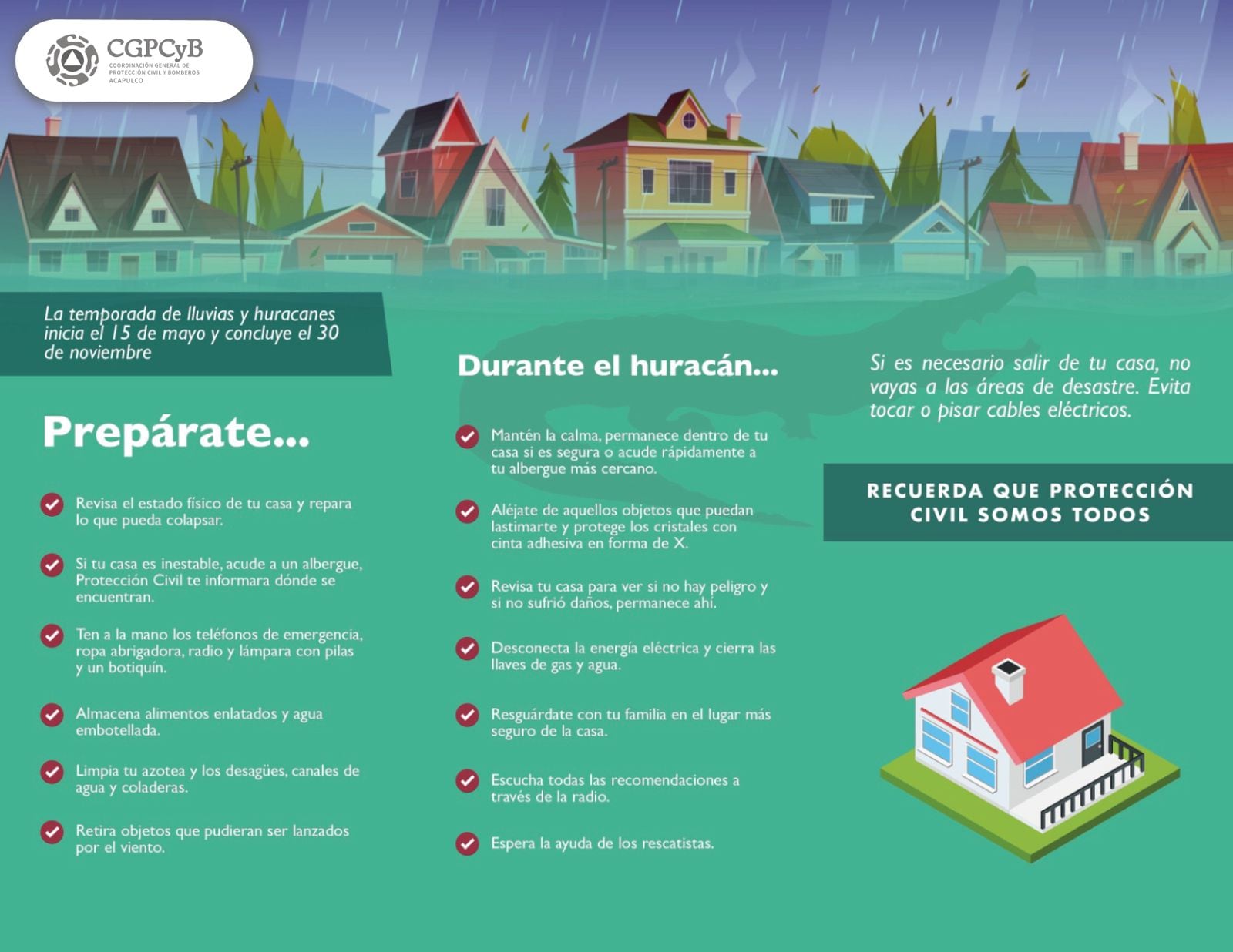 Recomendaciones por temporada de lluvias en Acapulco