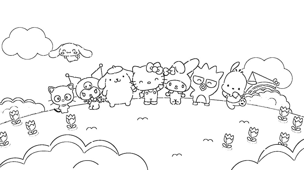 8 dibujos de Cinnamoroll y Pompompurin personajes de Sanrio