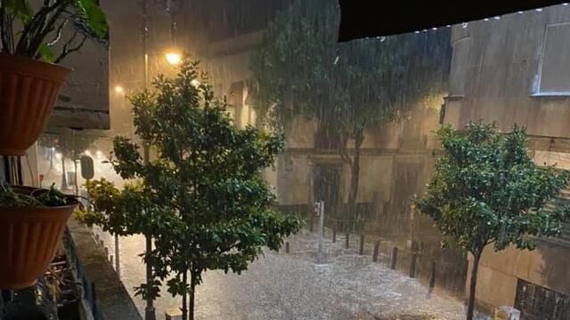 Granizo en el centro.