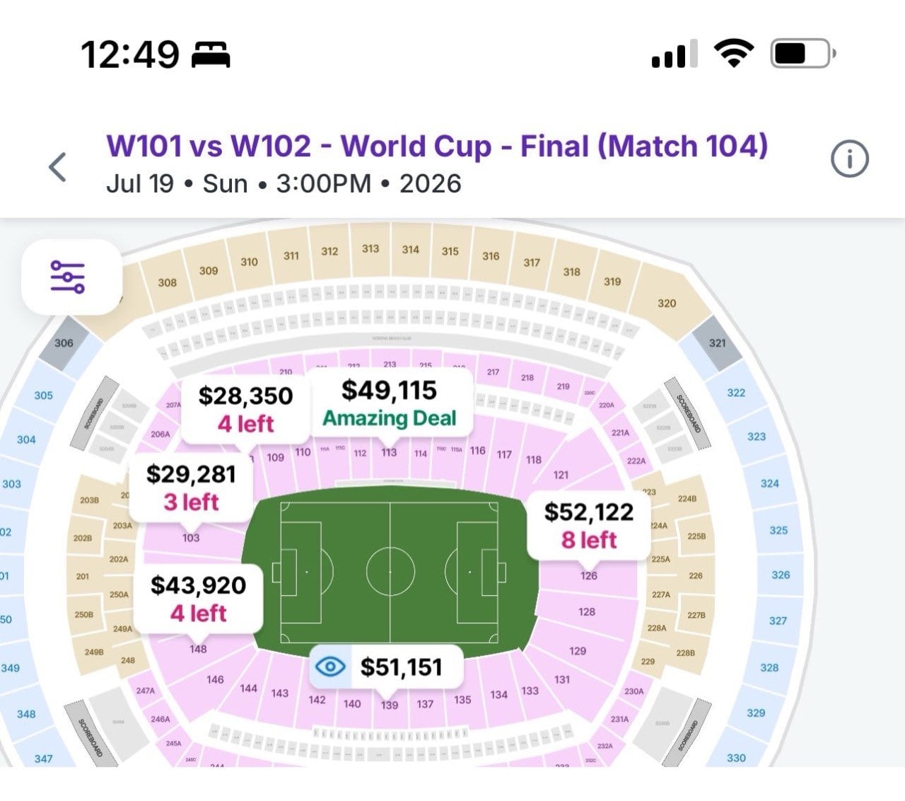 Precios en reventa para la final del Mundial 2026