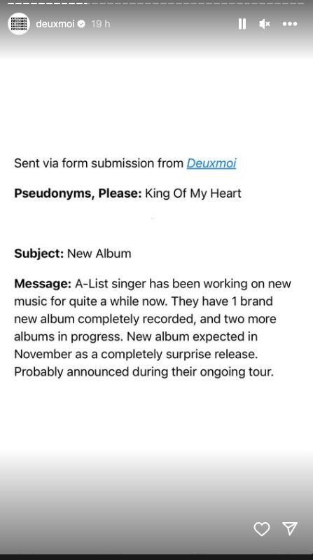 Taylor Swift estaría planeando un nuevo disco y hasta fecha de lanzamiento tendría
