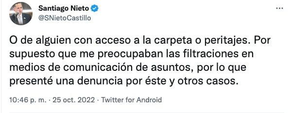Santiago Nieto niega estar involucrado en el caso de Ricardo Monreal y Alejandro Moreno