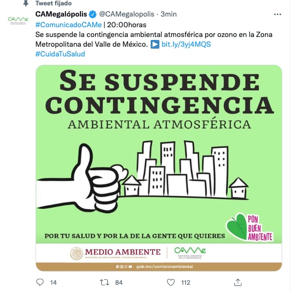 Suspenden Fase 1 de Contingencia Ambiental en la ZM del Valle de México