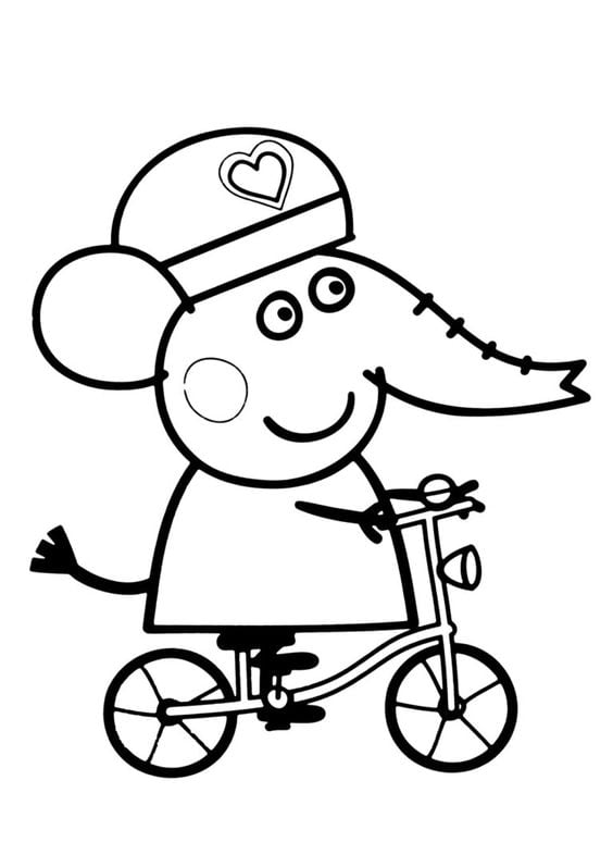 Dibujos de Peppa Pig y Emilia la elefanta para colorear