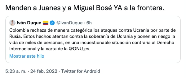 Tuit sobre Miguel Bosé
