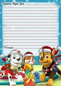 Carta para Santa Claus de Paw Patrol