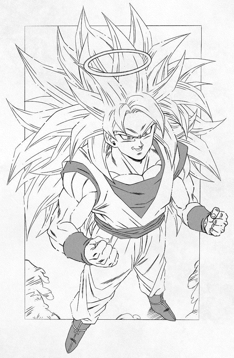 Dibujo de Goku de Dragon Ball por Día de Goku: