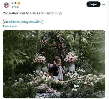 La NFL felicita a Taylor Swift y Travis Kelce por su matrimonio.