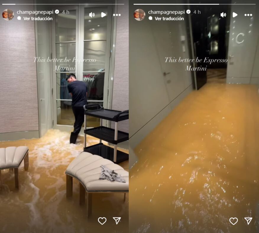 Drake muestra su mansión inundada