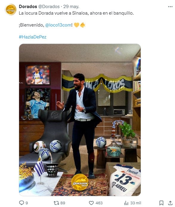 Loco Abreu es nuevo DT de Dorados