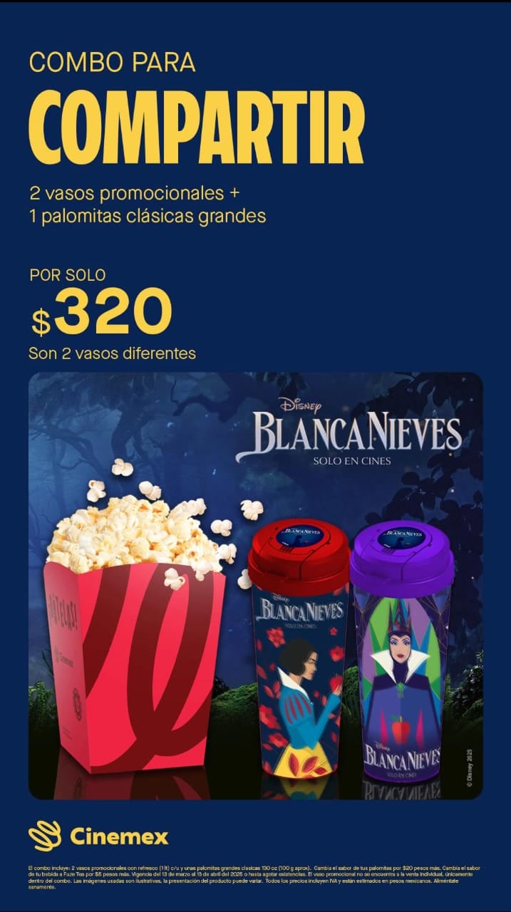 Coleccionables de Blancanieves en Cinépolis y Cinemex
