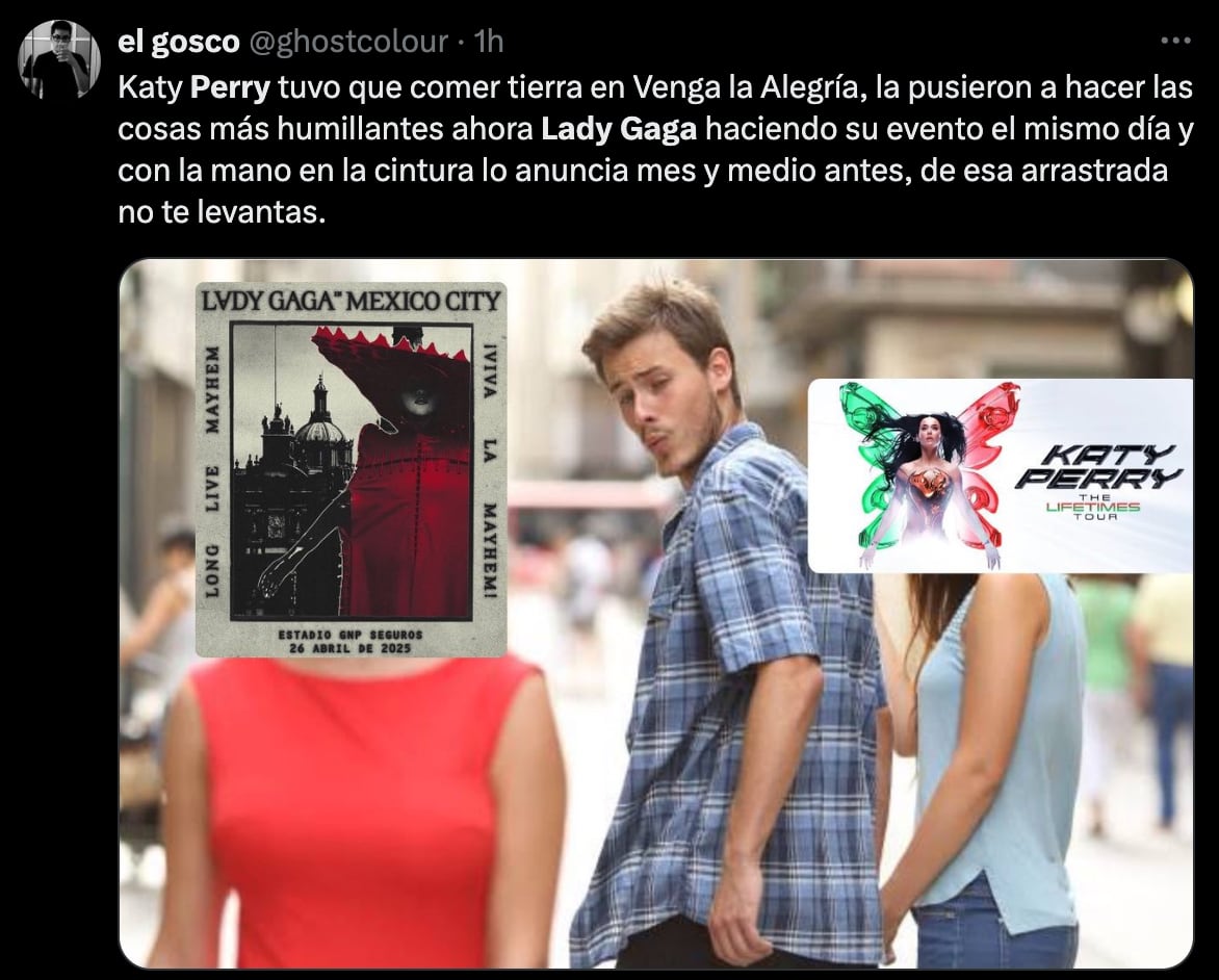 Memes reaccionan al concierto de Lady Gaga y Katy Perry el mismo día en la CDMX