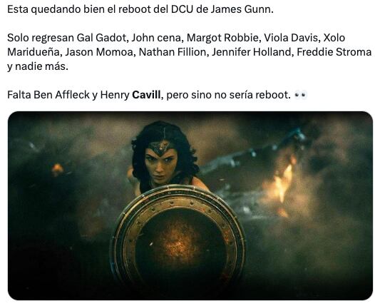 James Gunn esta siendo funado no querer a Henry Cavill pero sí regresar a Gal Gadot para Wonder Woman 3