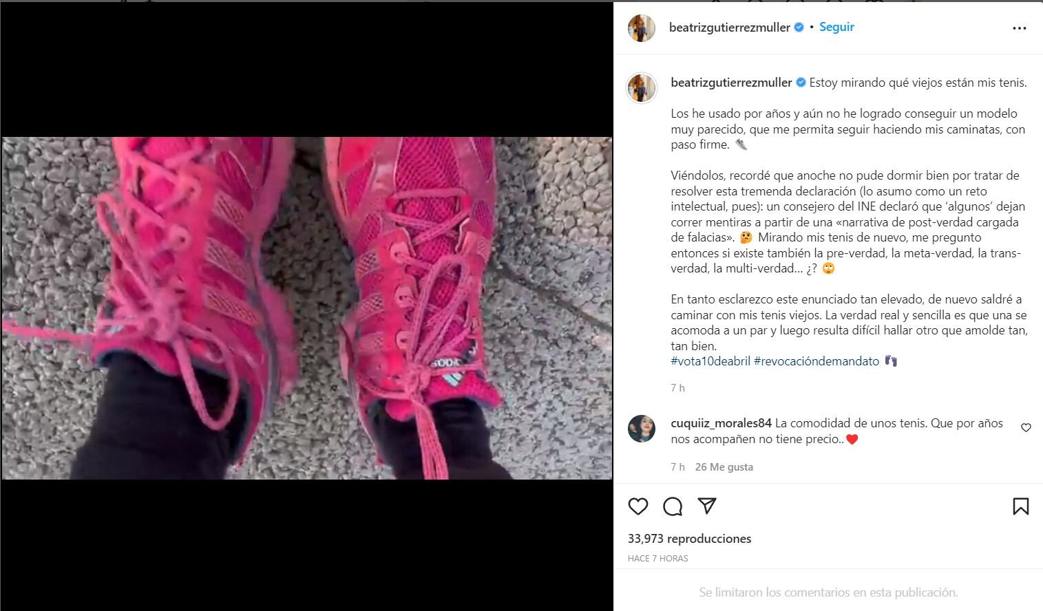 Post de Beatriz Gutiérrez Müller