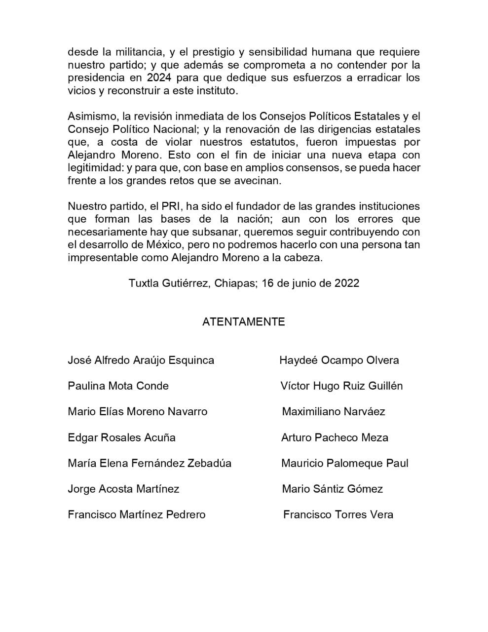 Exigen renuncia inmediata de Alejandro Moreno